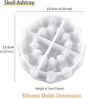 Vista 7 de Moldes de calavera para cenicero de resina, moldes de silicona de calavera de Halloween, moldes de silicona para resina epoxi, molde de caja