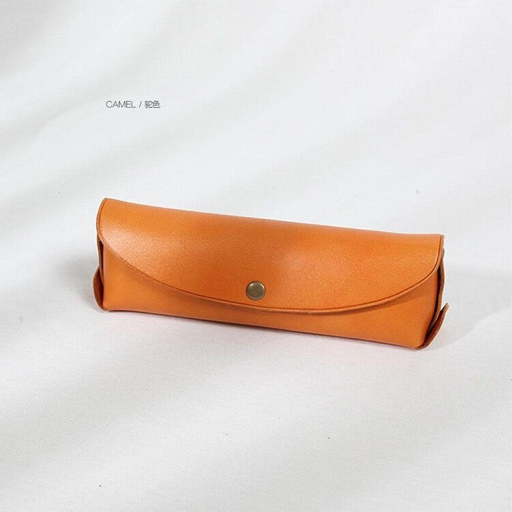 Okulary Słoneczne Skrzynka Etui Na Okulary19 Cm Retro Piórnik Oprawy Warzywa Opalona Skórzana Skórzana Piórnik Torba Do Przechowywania Piórnik Case Case Case Okulary Case-Pomarańczowy
