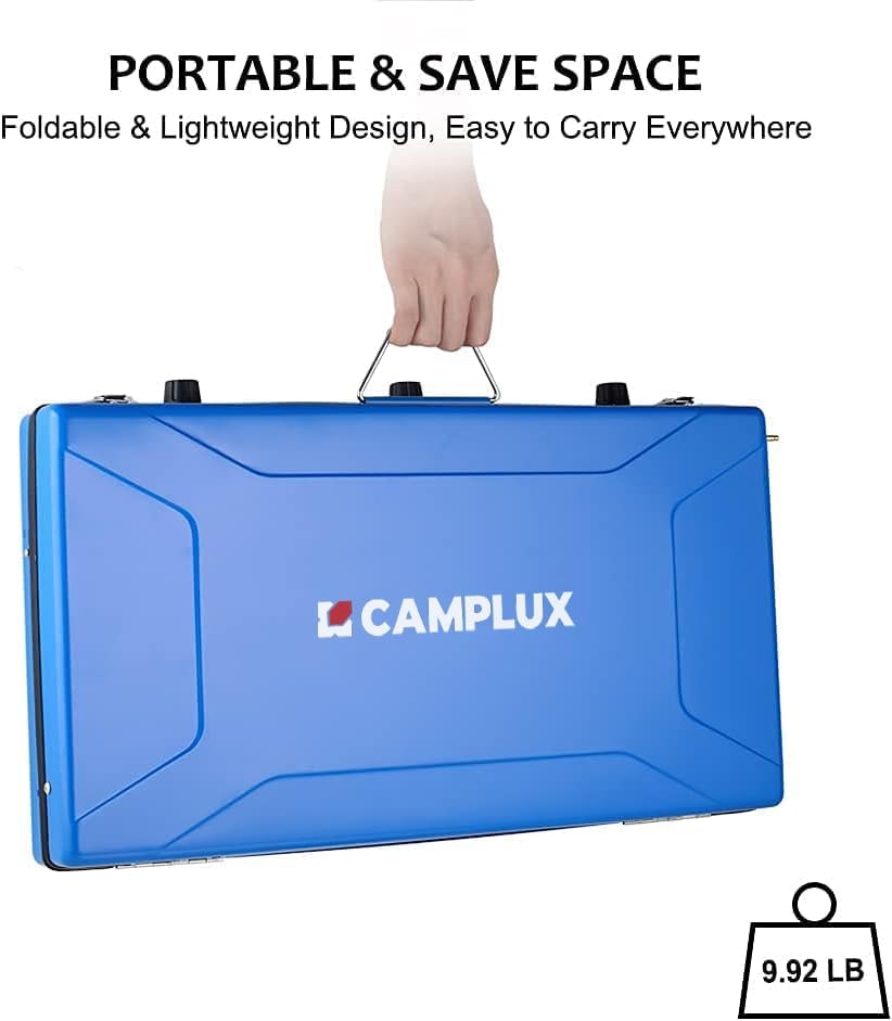 Miniatura 4 de Camplux Estufa de camping de 20,400 BTU, 1 parrilla y 2 quemadores de propano para cocinar al aire libre