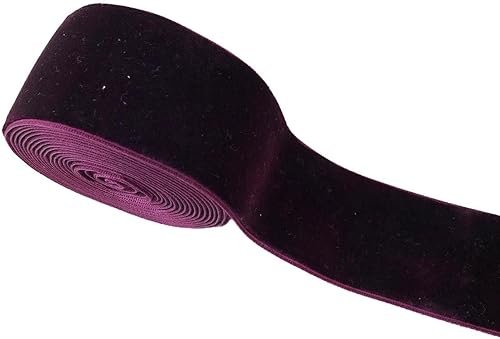 Cinta de terciopelo de una sola cara de color morado oscuro, 1.496 in (1.5 pulgadas), utilizada para embalaje de regalos, árbol de Navidad, caja de disponible en Yaxa Peru
