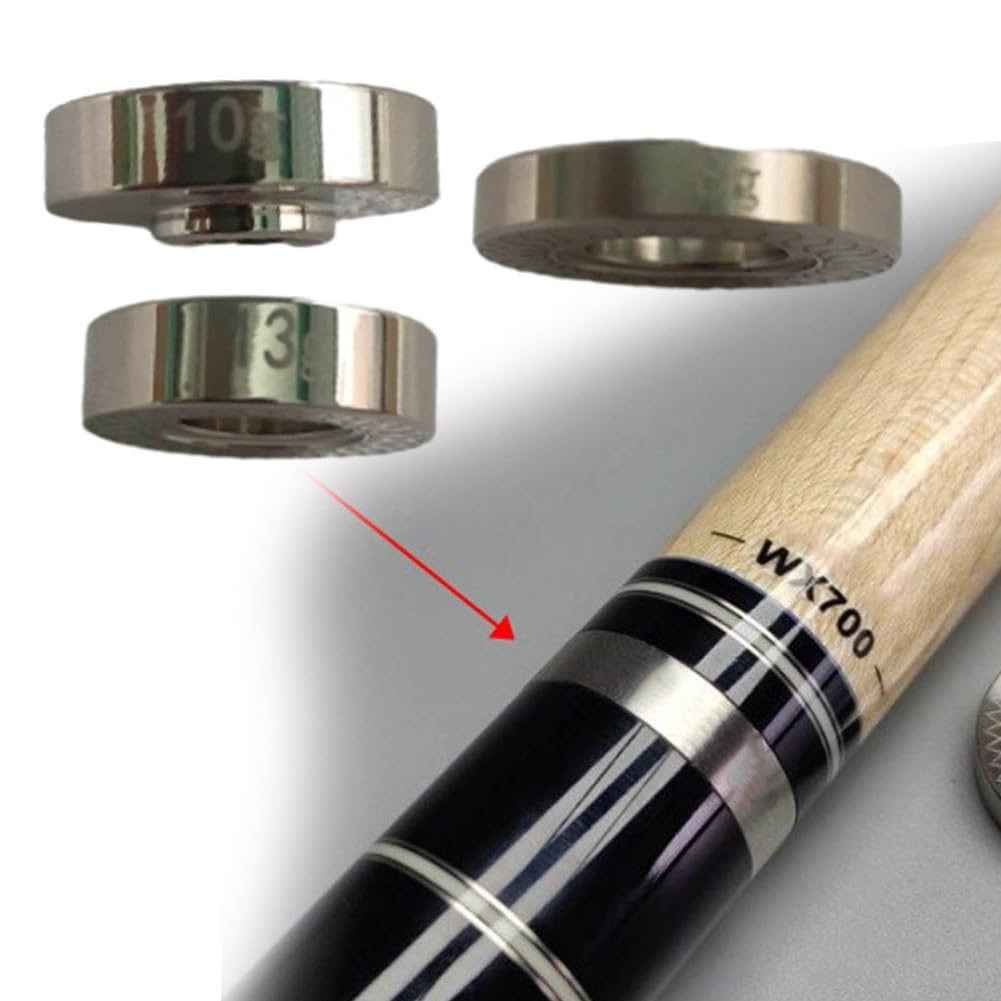 Anello pesi per stecca da biliardo, in alluminio, accessorio per stecca da biliardo, anello per bilanciamento, fai da te (13 g + 8 g