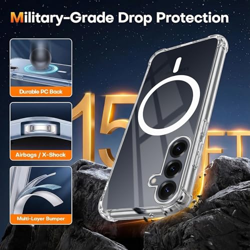 Image of Jkobi Shockproof Crystal-Clear Back Cover for Samsung Galaxy S25 Plus (Magsafe Wireless Support | Drop & Camera Protection | Hard Polycarbonate)