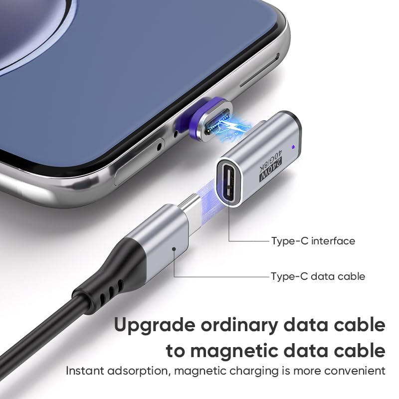 Adaptador Magnético USB-C Ángulo 90° 240W Pack 2 miniatura 4