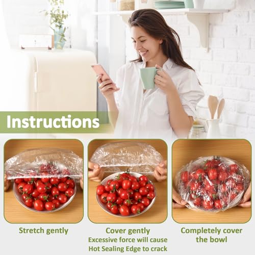 Image of MAQIHAN 300 Bowl Covers for Bread Proofing - Medium Plastic Wrap for Food