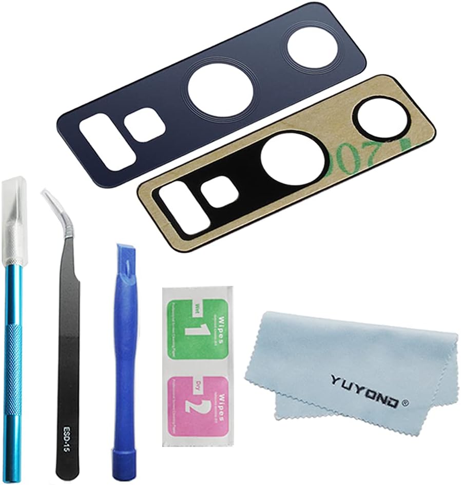 2pcs OEM Back Rear Camera Glass Lens Replacement for Samsung Galaxy Note 9 (All Carriers) with Adhesive Preinstalled with Repair Tools (Blue)