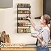 X-cosrack 5-Tier Small Wall-Mounted Spice Rack Organizer, Height-Adjustable, Space-Saving Compact Design for Kitchen Pantry Cabinet, Black