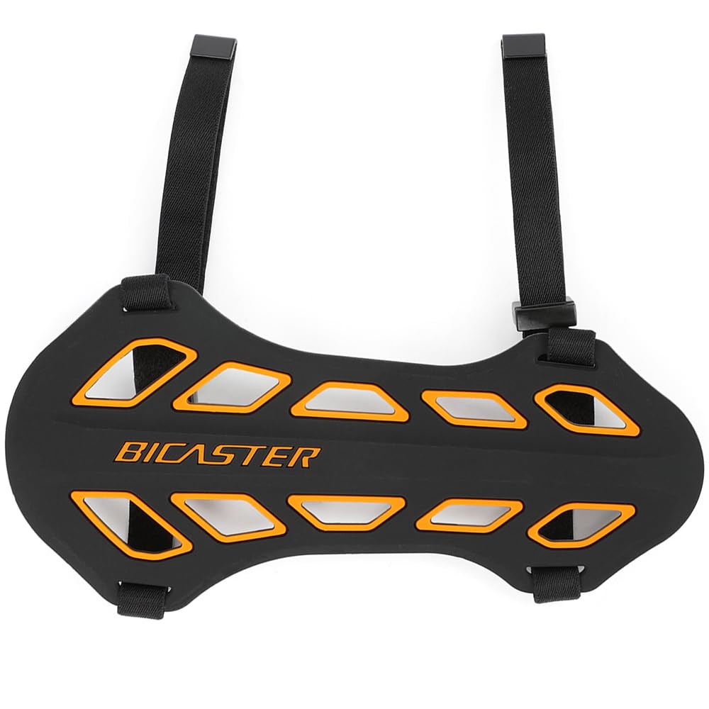 FQH 1pc Archery Arm Guard Silicone Soft Comfortable Archer's Training Shooting Target Hunting Bow Arrow Armguard Protection (Black-Orange)