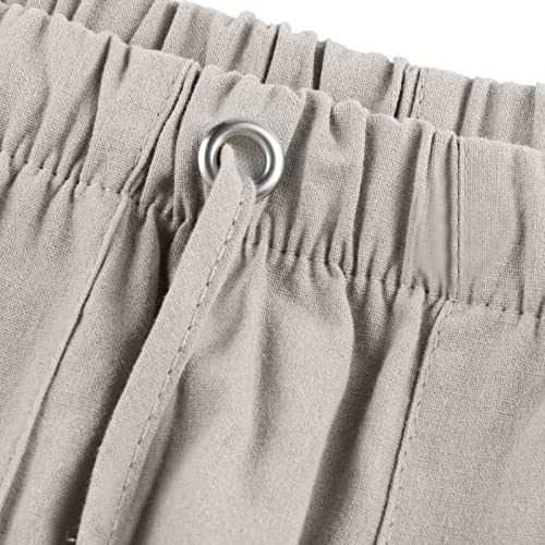 Pantalones de Hombre Men's Cotton Linen Pants Drawstring Lightweight Loose Beach Yoga Pants with Pockets Plus Size Pants4