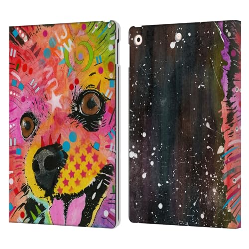 Étui portefeuille en cuir imprimé spitz nain pour iPad 10.2