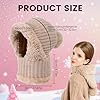 2026 New 3 in 1 Winter Beanie Hat for Women, Women's Knitted Hat Cold Resistant, Wind-Resistant Face Mask Hooded Scarf #2