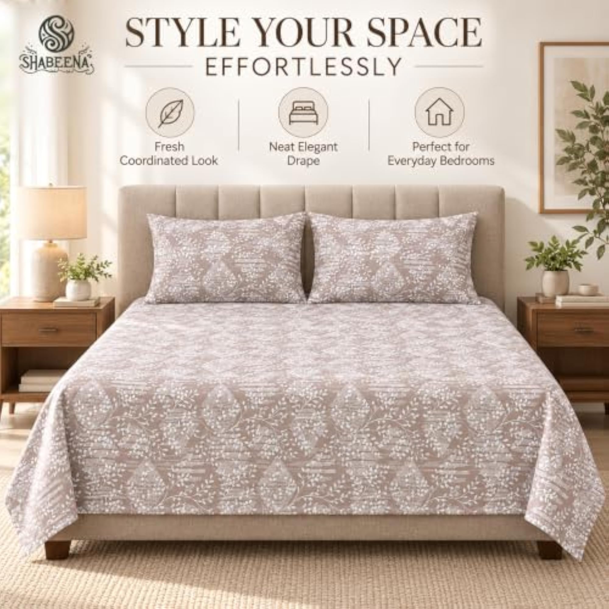 Lux King Size Bedsheet with 2 Pillow Covers