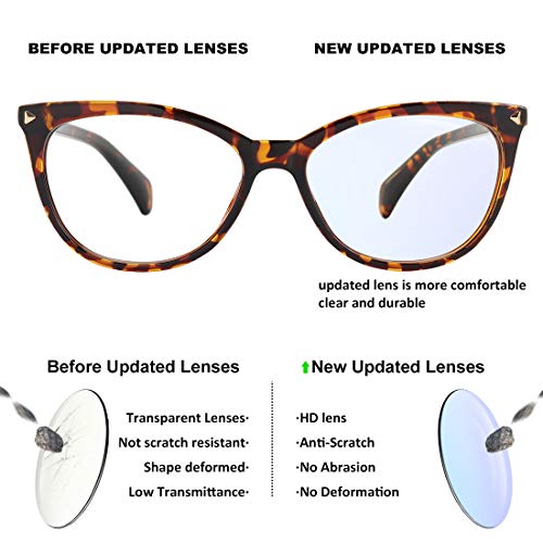 MEETSUN Non Prescription Glasses Frame for Women,Retro Cateye Fake Eyeglasses HD Clear Lens (Tortoise Frame Clear Lens) - Thumbnail 6