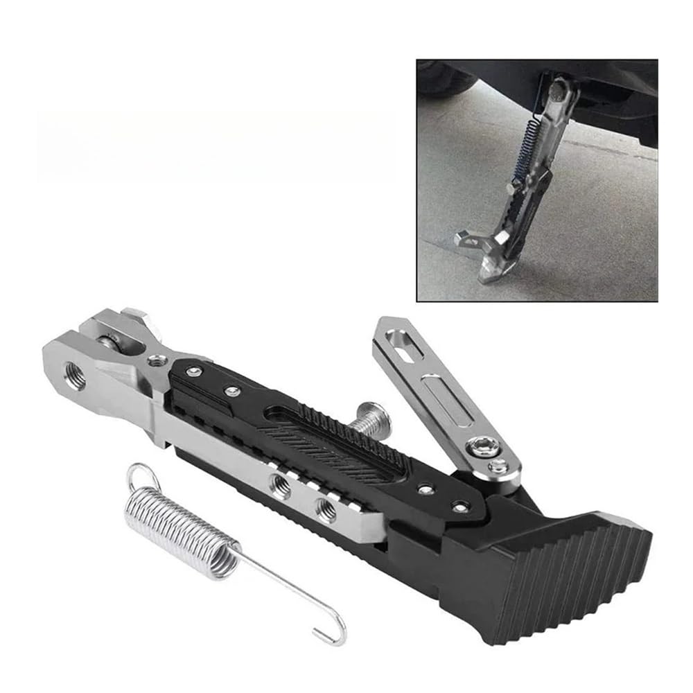 Motocicleta Soporte Pie Estacionamiento Caballete Lateral de Metal Ajustable para Motocicleta y Bicicleta, Soporte Apoyo para, estacionamiento, Accesorios