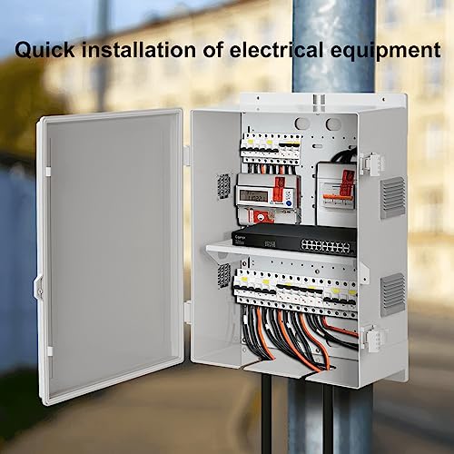 Image of Namunanee Outdoor Electrical Junction Box, ABS Water Resistant Enclosure with Internal Mounting Panel & Hinged Cover, 16.1 inch H* 12.2 inch L* 5.9 inch W