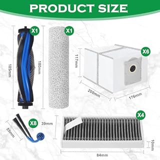 21 Pezzi Kit di Accessori per Aspirapolvere Deebot X9 pro Omni/X9 Pro,1 Spazzola Principale, 8 Spazzole Laterali, 4 Filtri Hepa, 6 Sacchetti per la Polvere, 1 Spazzole a Rullo,1 Spazzola