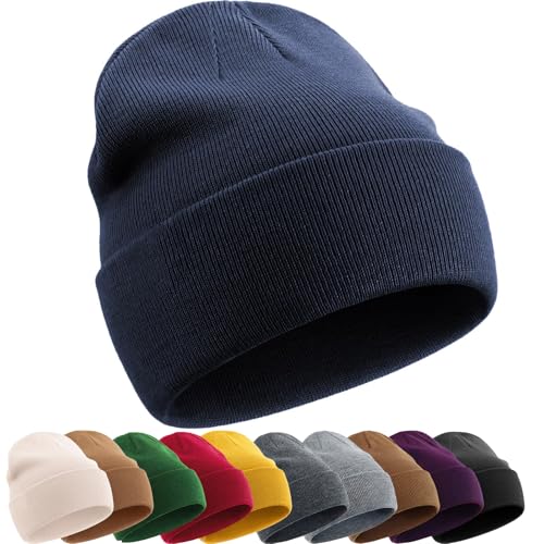100% Cotton Beanie Hat for Women Men Warm Winter Hats Knit Beanies