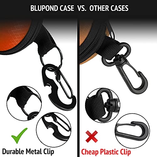 Image of BLUPOND Sunglasses Case Semi Hard EVA Shell with Metal Hanging Hook Belt Clip Sun Glasses Storage