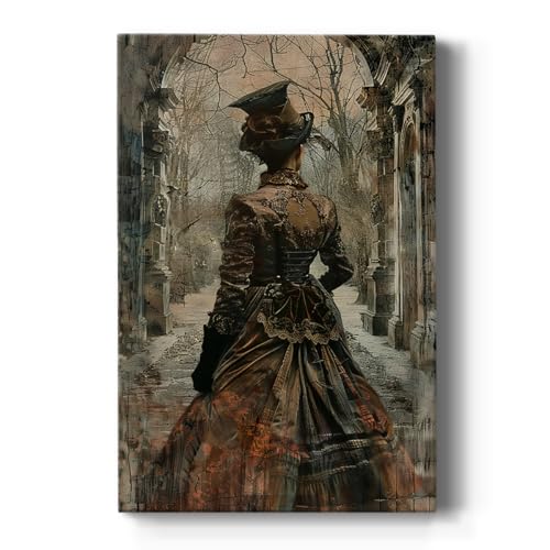 Renditions Gallery Wall Paintings For Lounge Portrait of a Woman in Autumn Evening Canvas Artwork Wall Hangings for Home Kitchen Bedroom - 18" X 27" LT567