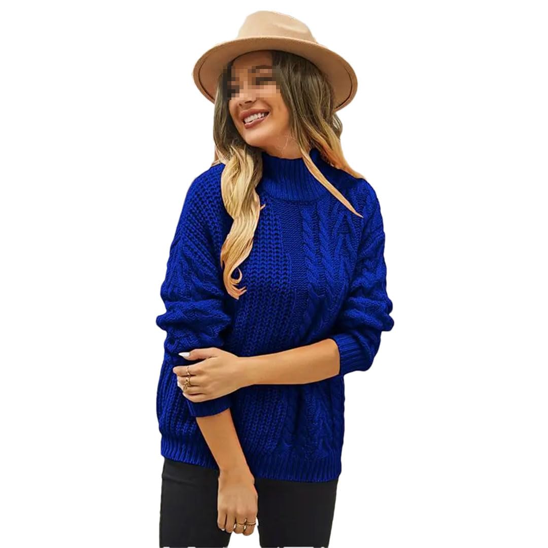 Maglione da donna a collo alto lavorato a maglia