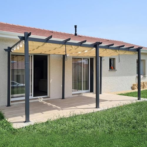 PURPLE LEAF Pergola 3 X 5.5 m Wasserdicht Stabil Winterfest, Aluminium...