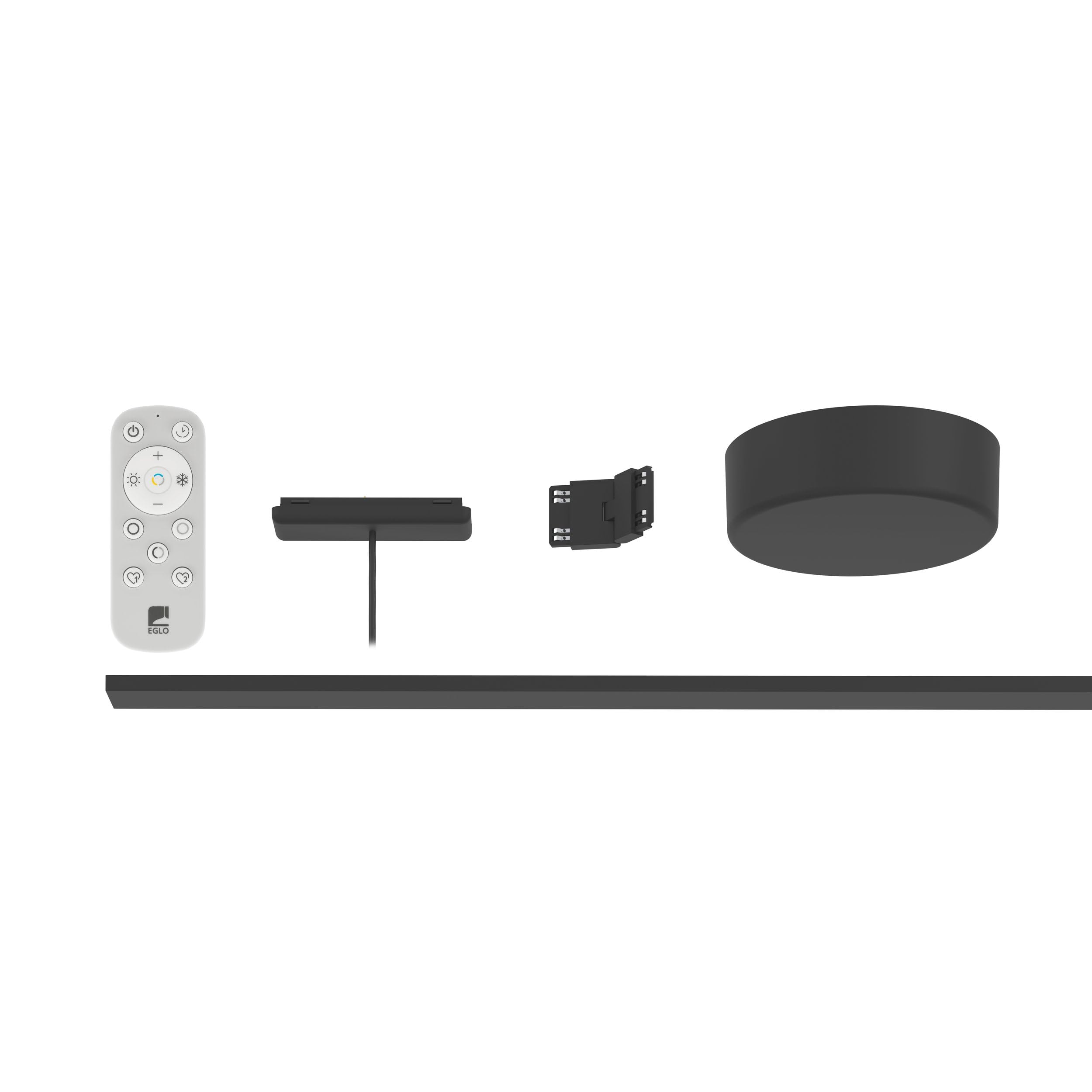 Eglo Low-Voltage Track Plus System, Expandable Set with Remote, Starter for wall and Ceiling, Black Plastic, 95 cm Long โ image 1