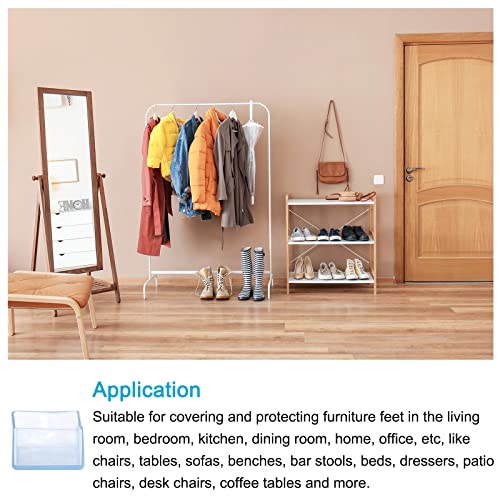 METALLIXITY Chair Leg End Cover (50mm x 50mm) 10Pcs, Square PVC Furniture Feet Caps Floor Protector - for Sofa Table Patio Chairs Clear - Image 3