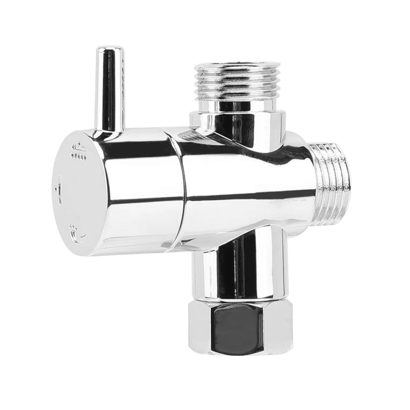 Repartidor de Agua Ducha Desviador para Grifo Válvula desviadora de cabezal de ducha de 3 vías, adaptador G1/2 T, convertidor cromado para válvula desviadora de cabezal de ducha, distribución de agua