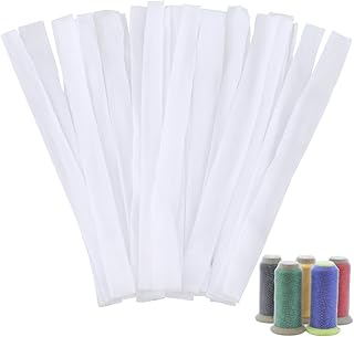 GORGECRAFT 100 red de Hilo de Coser Cepillo Cosmético Redes Protectoras Protector de Carrete de Malla Abrazadores para Diferentes Tamaños de Costura Acolchado Bobinado Máquinas de Bordar Blanco 25x2cm