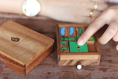 Siammandalay On The Greens: Sliding Block Klotski Brain Teaser Wooden Puzzle Gift Idea For Golfers - Sliding Puzzle From With Sm Gift Box(Pictured) #TOP3