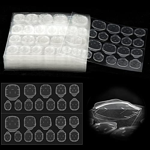 MELLIEX 480pcs Autocollant d'Ongle de Colle Double Face, Autocollant d'Ongle de Colle Faux Ongles Conseils de Adhésif Transparent pour Manucure de Nail Art Cover