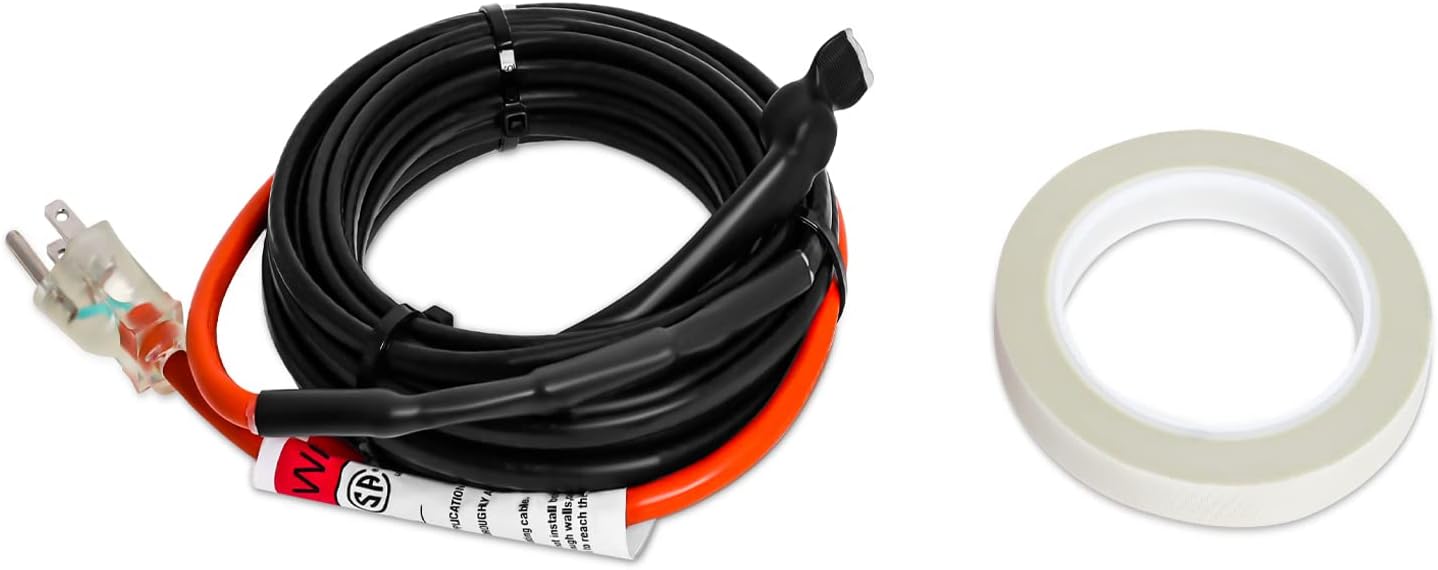 𝟐𝟎2𝟑 𝙐𝗽𝒈𝒓𝒂𝒅𝒆𝒅 24feet Pipe Heating Cable with Builtin Thermostat