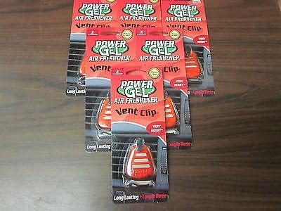 LOT OF  6  HANDSTANDS POWER GEL CAR VENT CLIP AIR FRESHENER  VERY BERRY  NEW