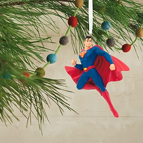 Hallmark DC Comics Superman Christmas Ornament, Red & Blue, H 8.7cm by W 7.1cm by L 2.7cm, 25574049