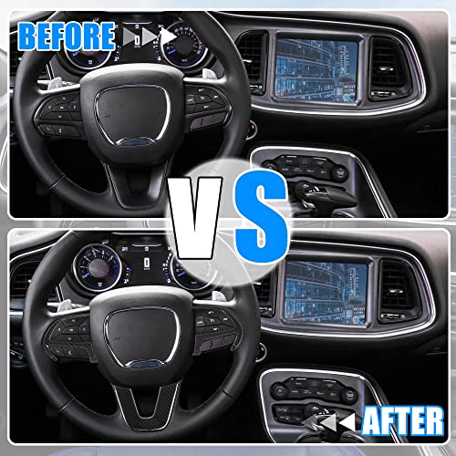 X Autohaux Abs Plastic Carbon Fiber Pattern Black Interior Steering Wheel Cover Trim Set For Dodge Challenger Charger 2015-2020 For Dodge Durango For Jeep Grand Cherokee Srt8 2014-2019 #TOP1