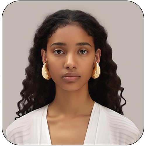 Tear Drop Earring Dupes Extra Large, Trendy Chunky Gold Hoop Earrings For Women Sensitive Ears Hypoallergenic Trendy Waterdrop Jewelry For Girl Gift