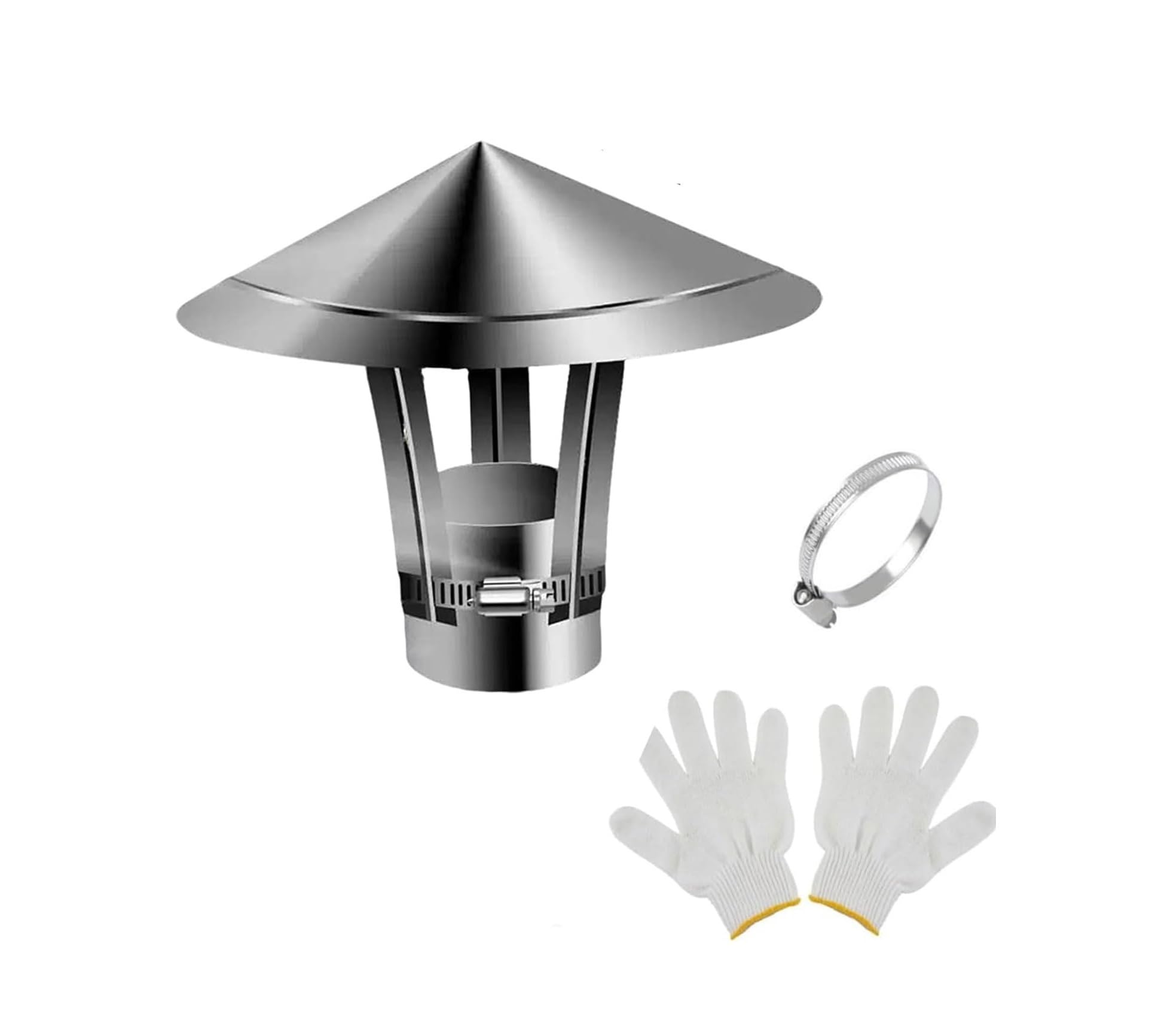304 Stainless Steel Chimney Rain Cap, 3.1"-4.7" Adjustable Flue Cover(9.8in)