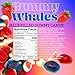 SweetGourmet Red & Blue Whales Gummy Candy, Jelly-Filled, Strawberry Flavor, 1 Pound