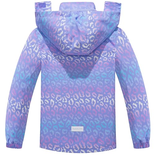 Waterproof Jacket Girls - Rain Jacket Kids Hooded Raincoat Fleece Lined Windbreaker Windproof Sports Coat Zipper Outwear2