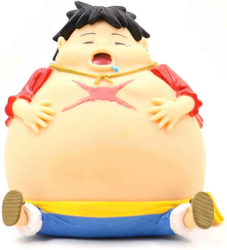 WDXFD Anime One Piece Luffy Drooling Piggy Bank Figure Figures Statue 15CM