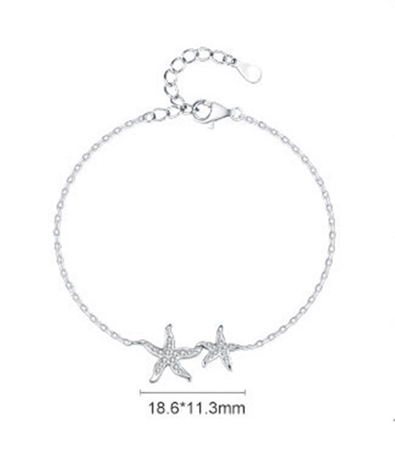 Pulsera para mujer de oro amarillo Au750 de 18 quilates, cadena de estrella de mar, pulseras con diamantes de oro auténtico, pulseras de platino 950