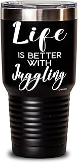 ODTGifts Funny Juggling Tumbler Life Is Better With Juggling 30oz Stainless Steel Black
