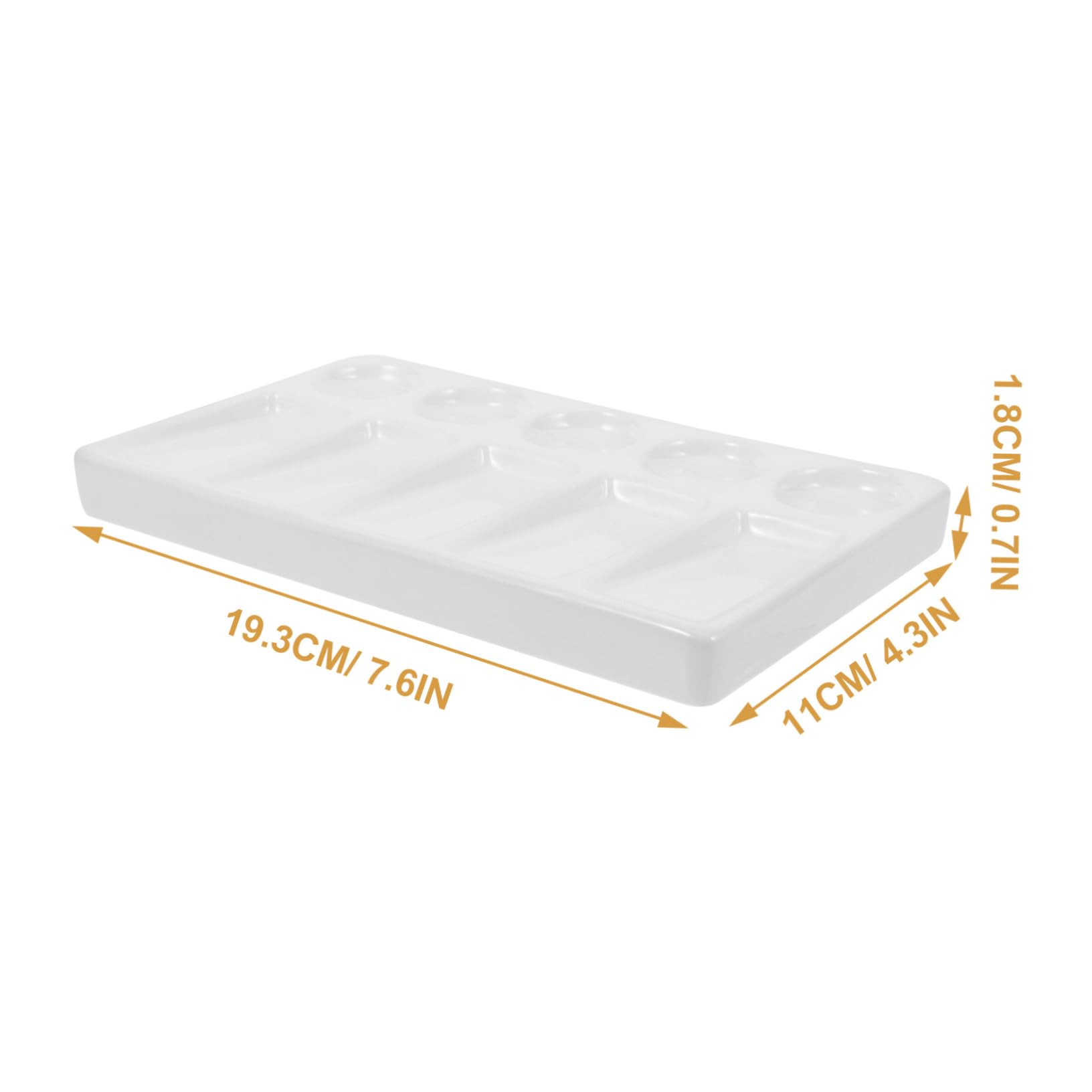 SHINEOFI Paleta de Mezcla Rectangular 10 Pozos para Acuarela y Pintura al Óleo, Superficie Antihuellas, Fácil Limpieza y Resistente a Manchas