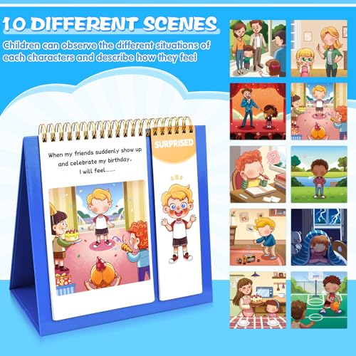 GAKICO Feelings Flipbook for Kids: 22 Moods/Emotions ADHD & Autism Learning Materials, Emotional Regulation Tools for Kids, Calm Down Corner Essential for Preschool Kindergarten Classroom GAKICO Feelings Flipbook for Kids: 22 Moods/Emotions ADHD & Autism Learning Materials, Emotional Regulation Tools for Kids, Calm Down Corner Essential for Preschool Kindergarten Classroom - Image 3