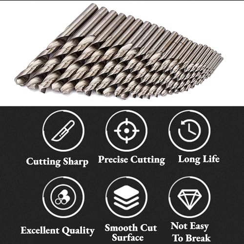 Metallbohrer-Set HSS-Cobalt Spiralbohrer Set 1-13 mm (0,5mm steigend) 25Pcs Spiralbohrer-Satz für Edelstahl und Hartmetall