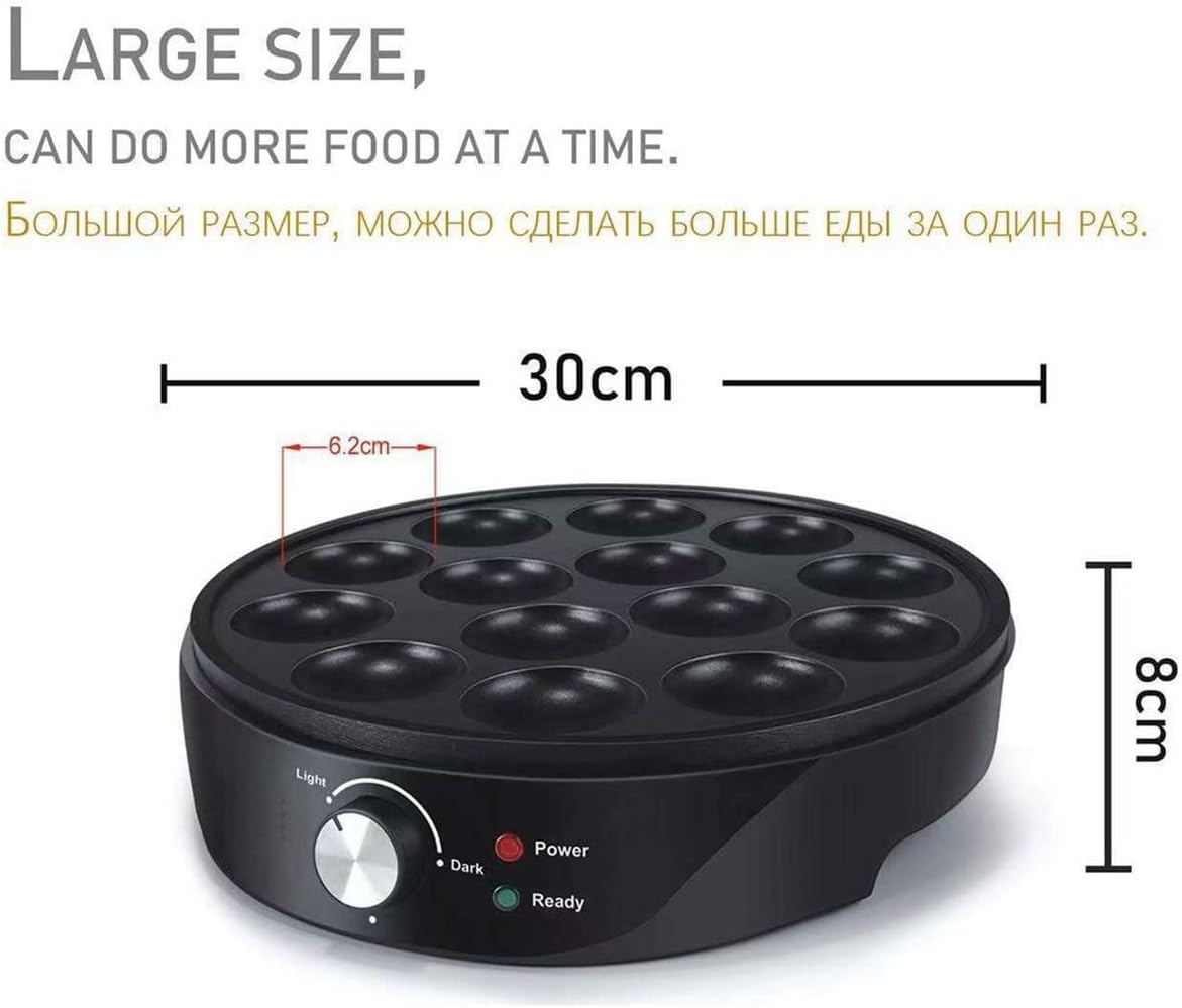 Takoyaki Maker,18 Hole Takoyaki Pan with Indicator Light,Electric Multi-Function Breakfast Machine,Non-Stick Pancakes Cooking Plate,for Breakfast, Fried Egg, Puff