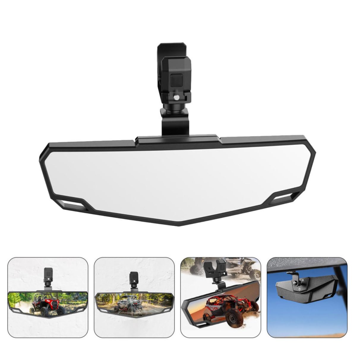 FRCOLOR Rétroviseur Mort Atv et Auxiliaire Utv pour Noir Abs en Ajustable Large Champ de Vision, Surveillance de L'angle en-piste