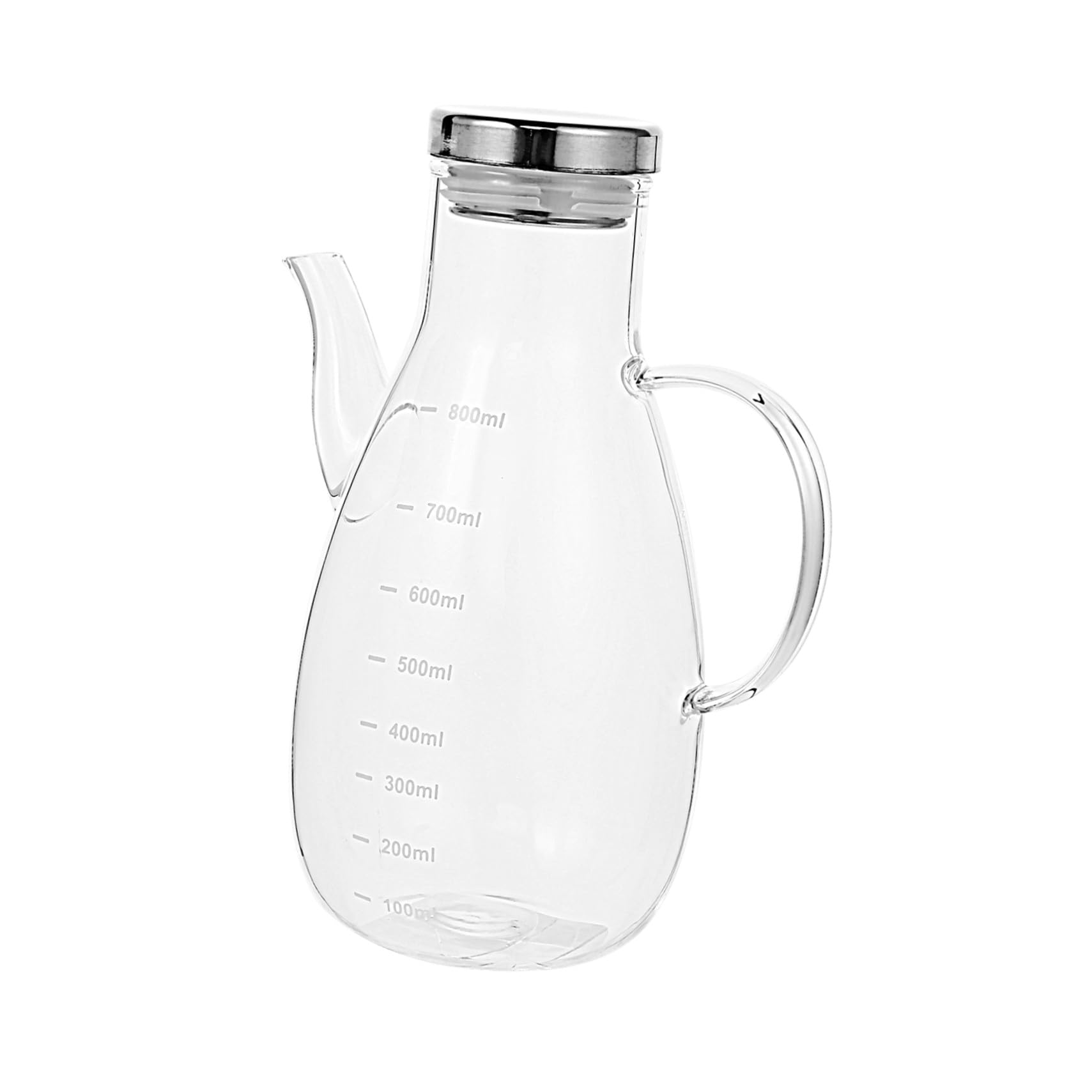 Glas Auslaufsichere Silber mit Skala, Edelstahl, Ölflasche