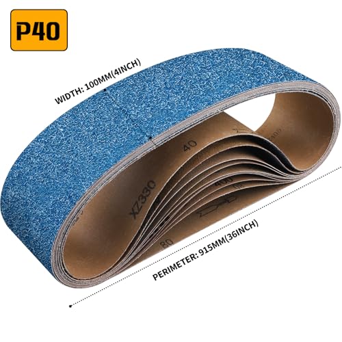 Image of 6-Piece Premium 4 x 36 Inch Zirconia Sanding Belts 40 Grit