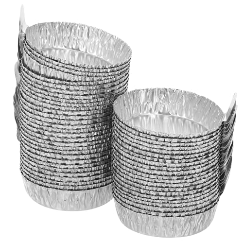 ABOOFAN 50 Piezas Bandejas de Pesaje Aluminio 42 Ml para Muestras de Laboratorio Desechables Resistentes Altas Temperaturas Diseño Apilable para Análisis Químicos