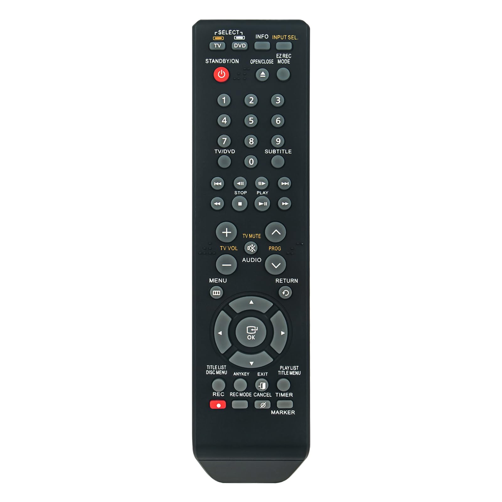 Allimity 00061A AK59-00061A Replacement Remote Compatible with Samsung DVD/VCR Recorder DVD-R130 DVD-R129 DVD-R121 DVD-R150 DVD-R149X DVD-R155 DVD-R160 DVD-R128 DVD-R131 DVD-R128/X DVD-R120